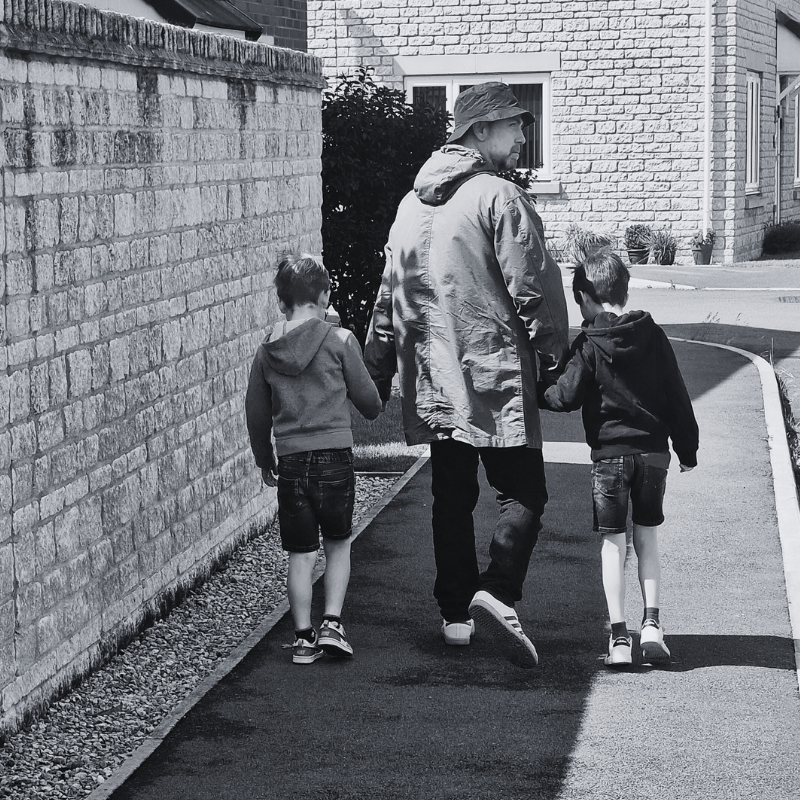 Paul Mills, founder of Millsy & Kin, with his sons — the inspiration behind the brand.