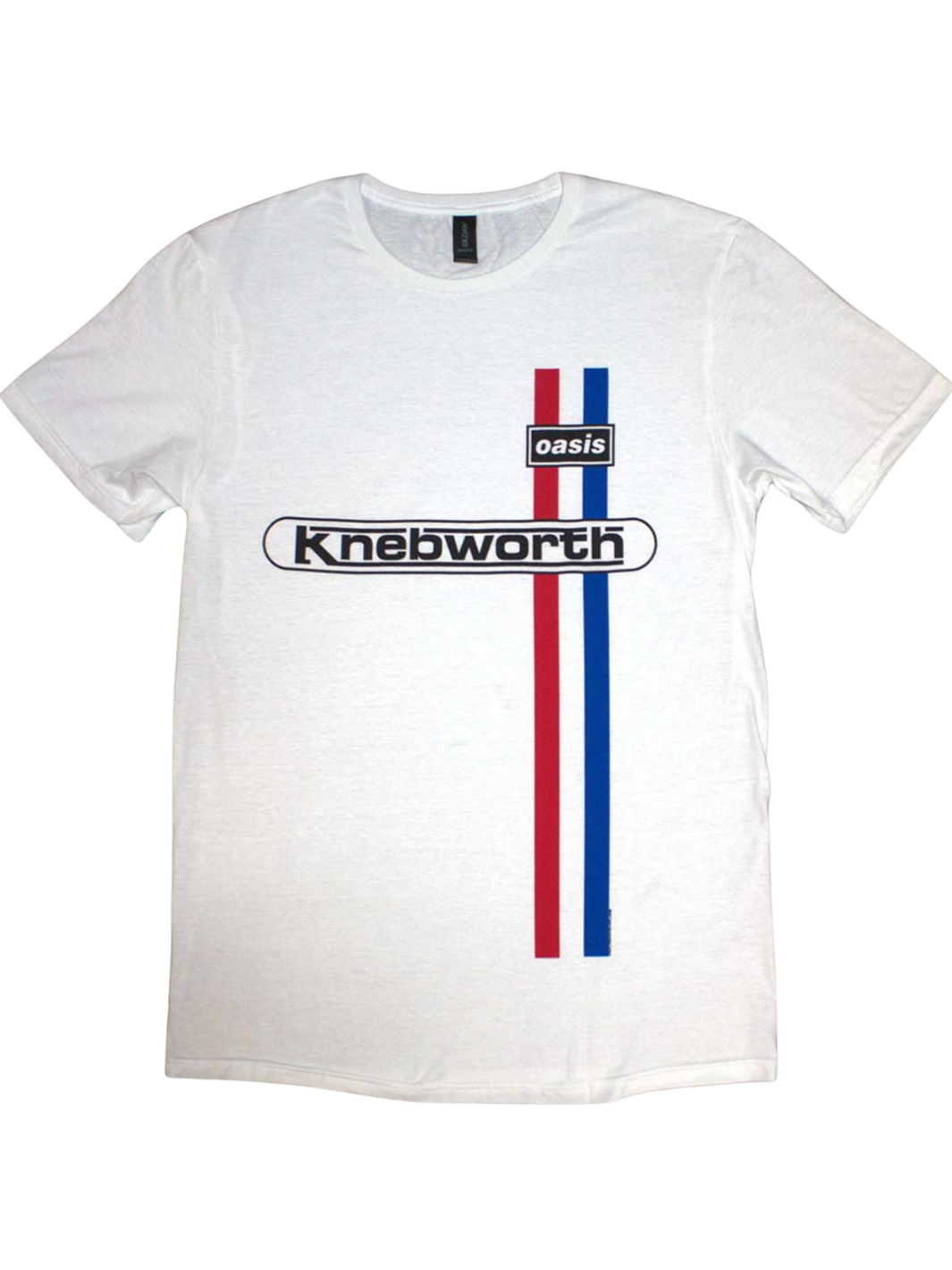 Official Oasis - Knebworth '96 Vertical Stripe Tee. (White