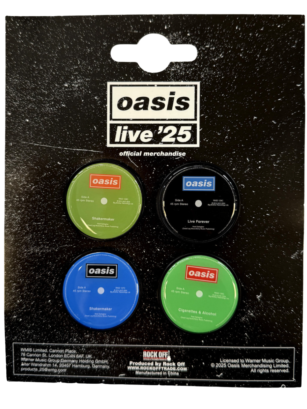 oasis live '25 セット Official Oasis - Live '25 Magnet Set: Single Discs. (Ex-Tour