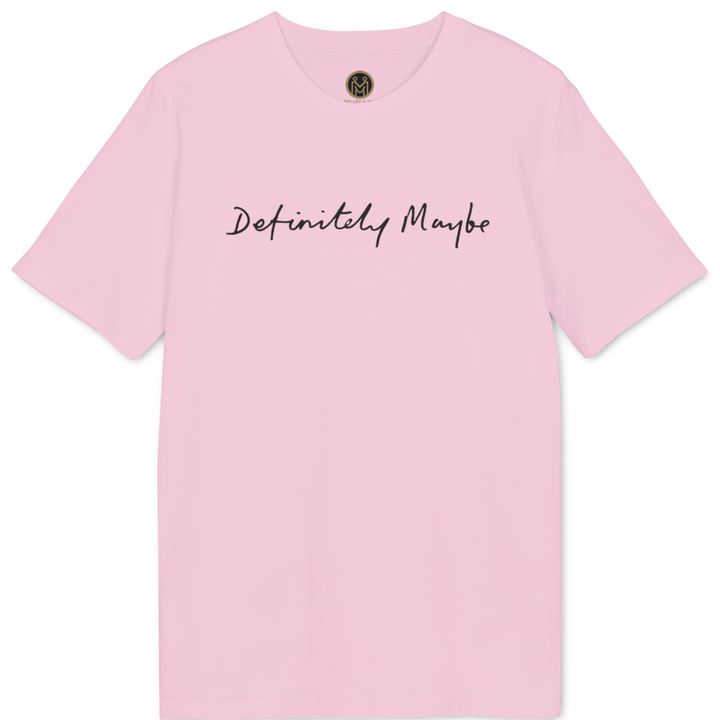 A light pink short-sleeve t-shirt with the phrase &