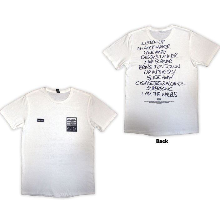 Official Oasis AAA Setlist Tee – White
