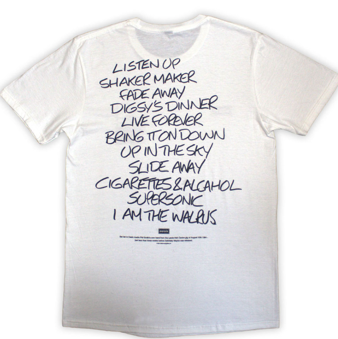 Official Oasis AAA Setlist Tee – White