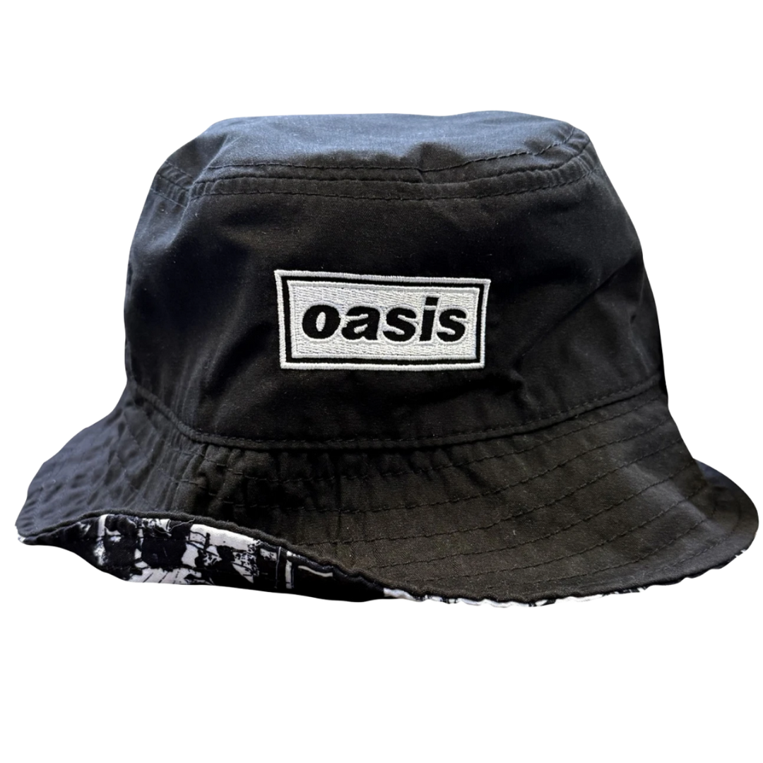 Official Oasis - Bucket Hat: Reversible Decca Logo / Definitely Maybe