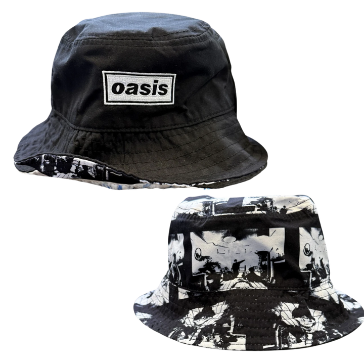 Official Oasis - Bucket Hat: Reversible Decca Logo / Definitely Maybe